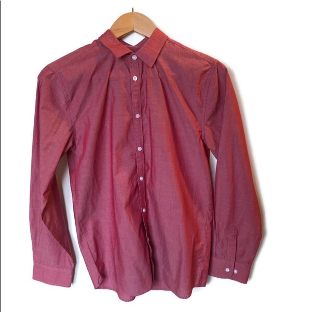 Wonder Nation Dress Shirt Button Down Red Youth XL (14-16) or Men's Small